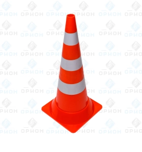 Конус дорожный КС-3.9 мягкий 750 мм (Три полосы, сигнальный)
