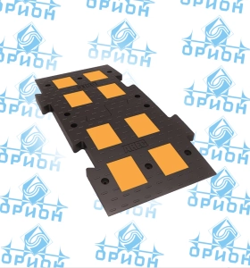 Лежачий полицейский ИДН 1100-1 (композит черный полимерпесчаный, средний, 2 части)