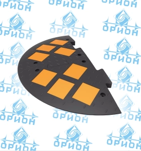 Лежачий полицейский ИДН 1100-1 (композит черный полимерпесчаный, концевой, 2 части)