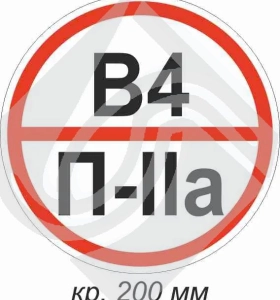 Знак категории помещения по взрывопожарной и пожарной безопасности в4 п-iiа