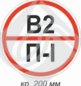 Знак категории помещения по взрывопожарной и пожарной безопасности в2 п-i