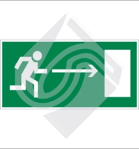 Направление к эвакуационному выходу направо