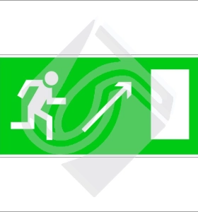 Направление к эвакуационному выходу направо вверх