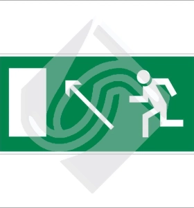 Направление к эвакуационному выходу налево вверх