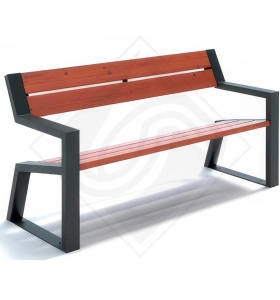 Скамейка Квадро (Со спинкой)