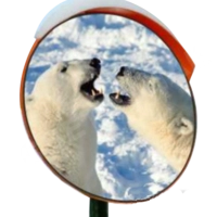 Зеркало дорожное с устройством электрообогрева d-900 мм с козырьком круглое