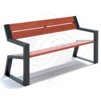 Скамейка Квадро (Со спинкой)